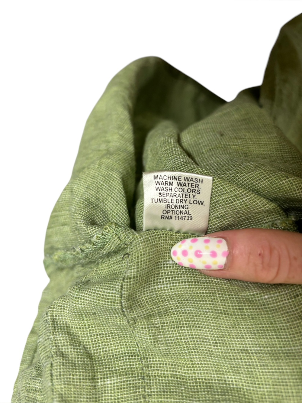 Flax Linen Green Sleeveless Tank Top Tunic Size Large Lagenlook Minimalist - Picture 6 of 10